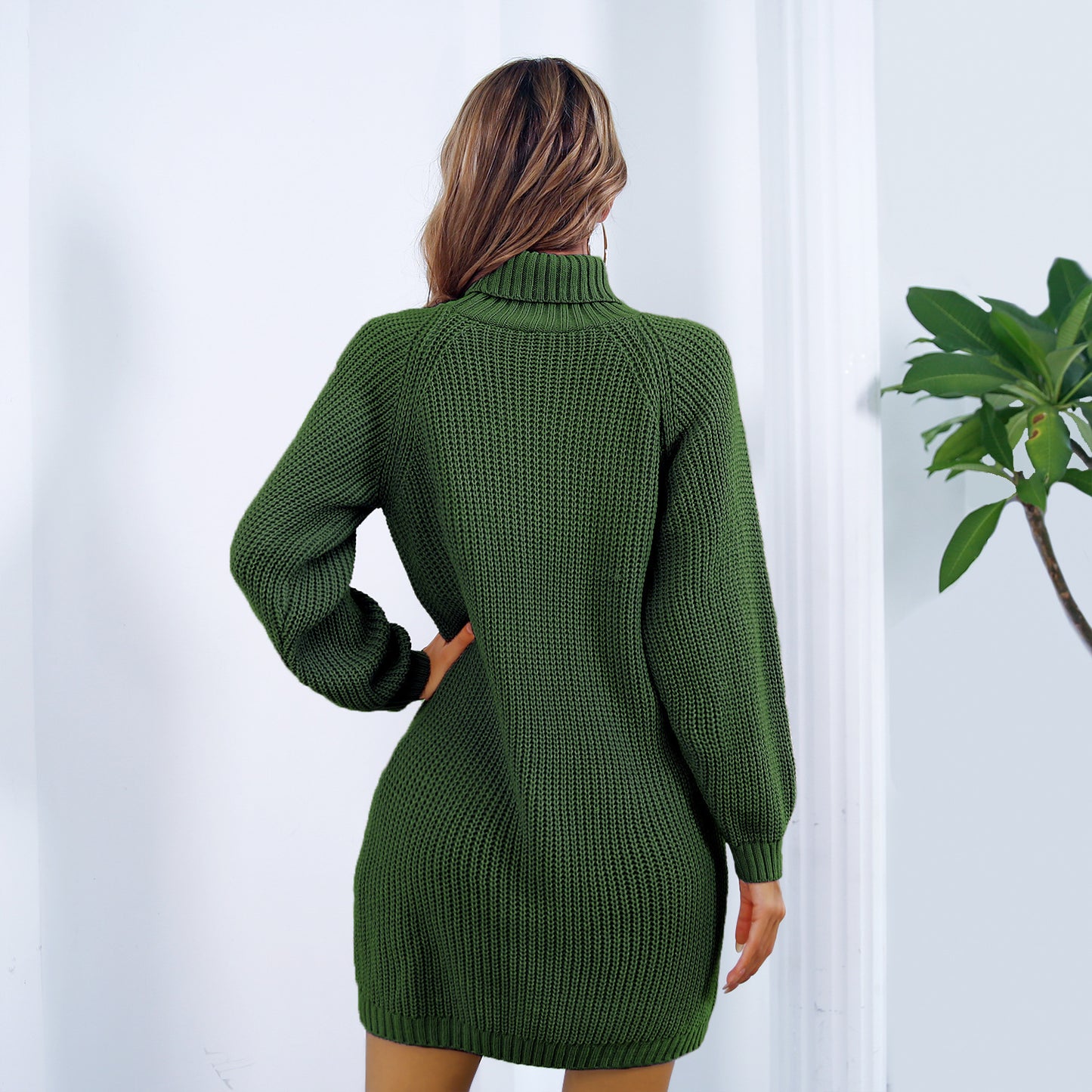 Casual Turtleneck Knitted Dress