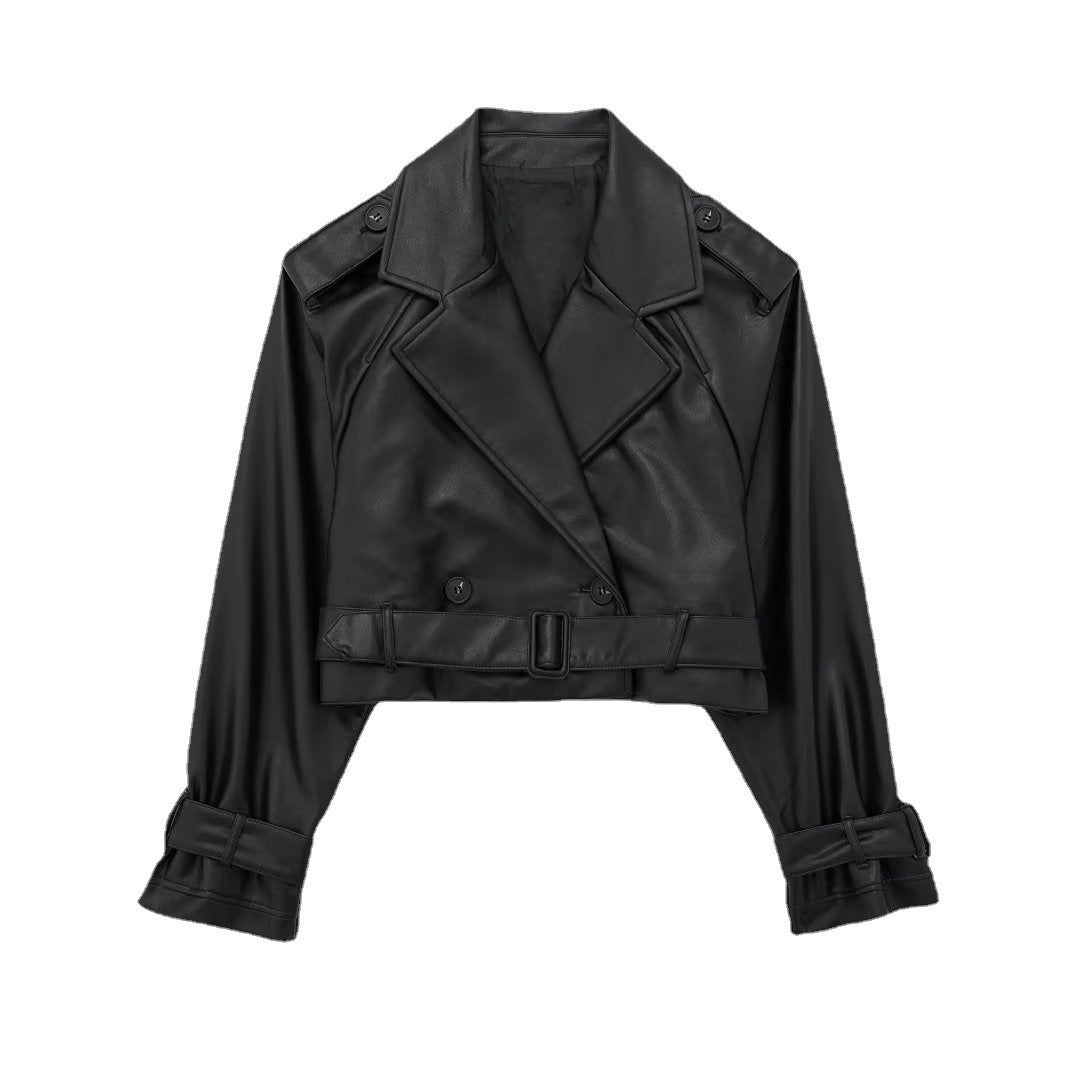 Essential Loose Fit Faux Leather Jacket