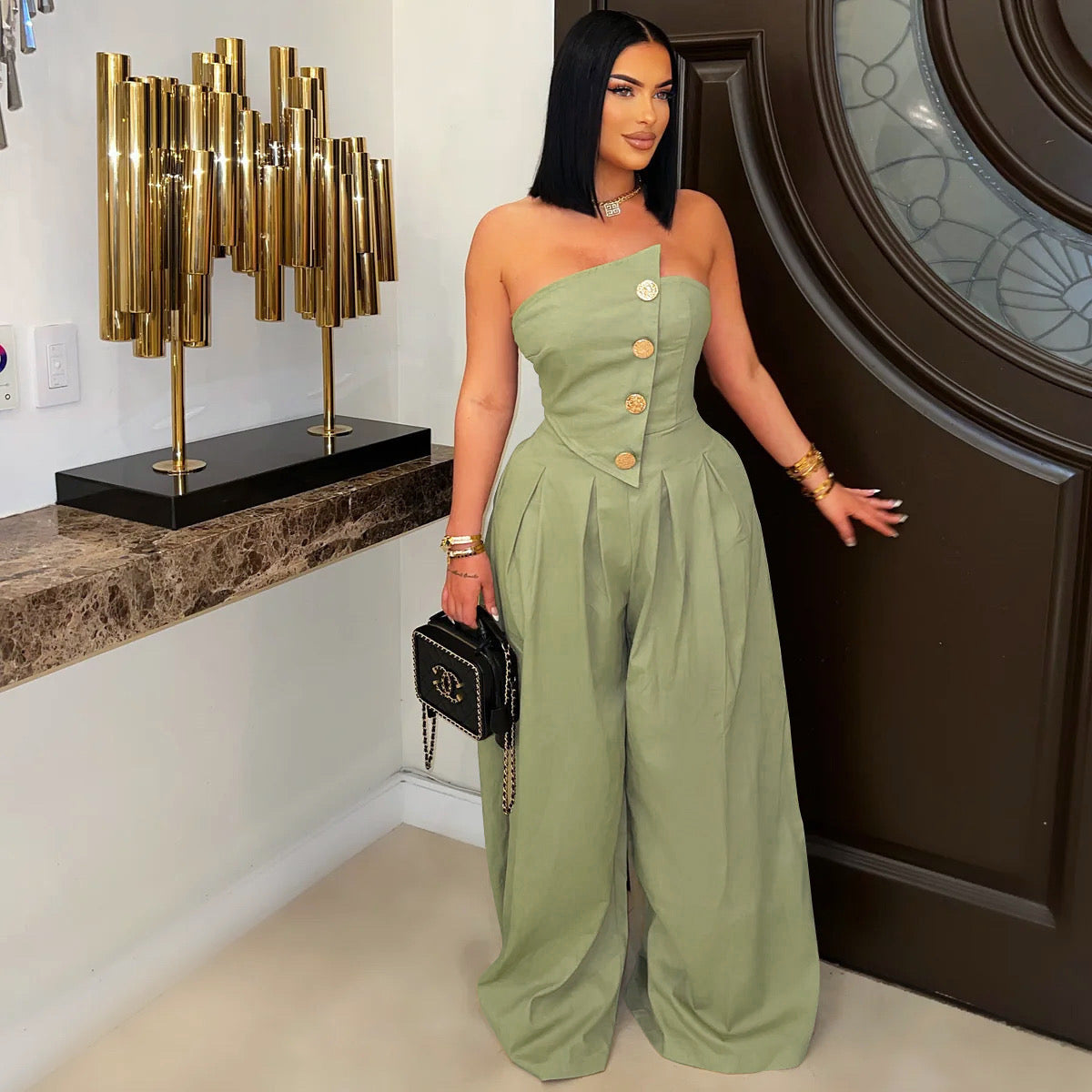 Corset Wide Leg Jumpsuit
