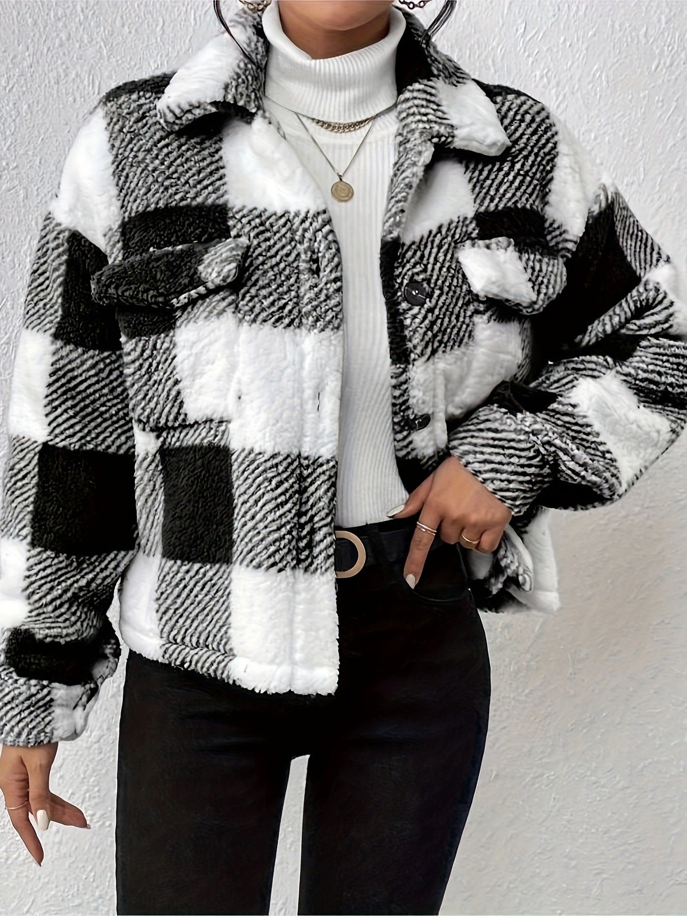 Gingham Plush Jacket