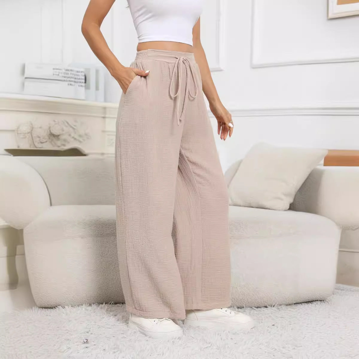 Casual Loose-fit Linen Pants