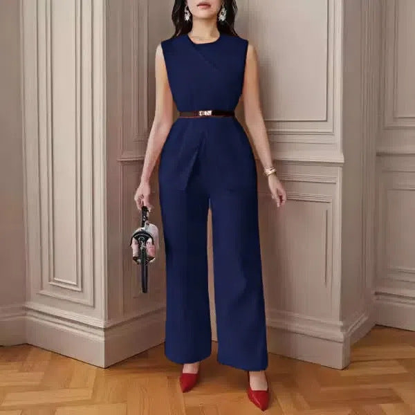 Two Piece Belted Waist Suit