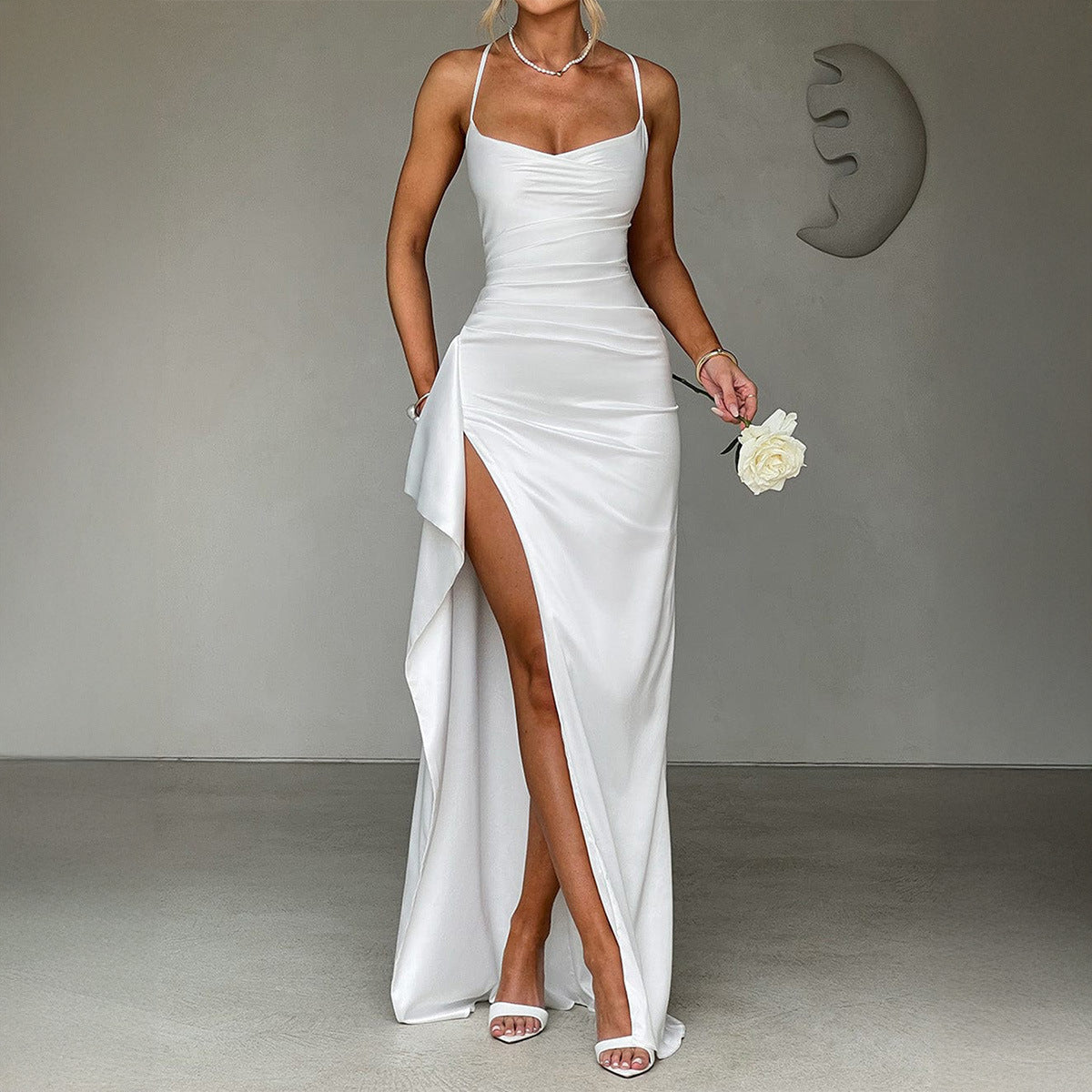Satin Spaghetti Strap Maxi Dress