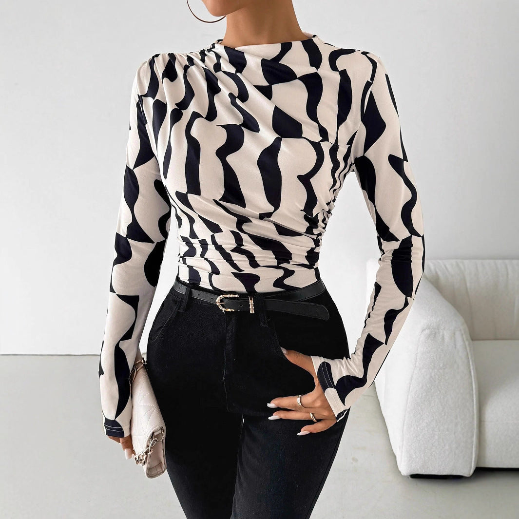 Casual Zebra Style Long-sleeve Top