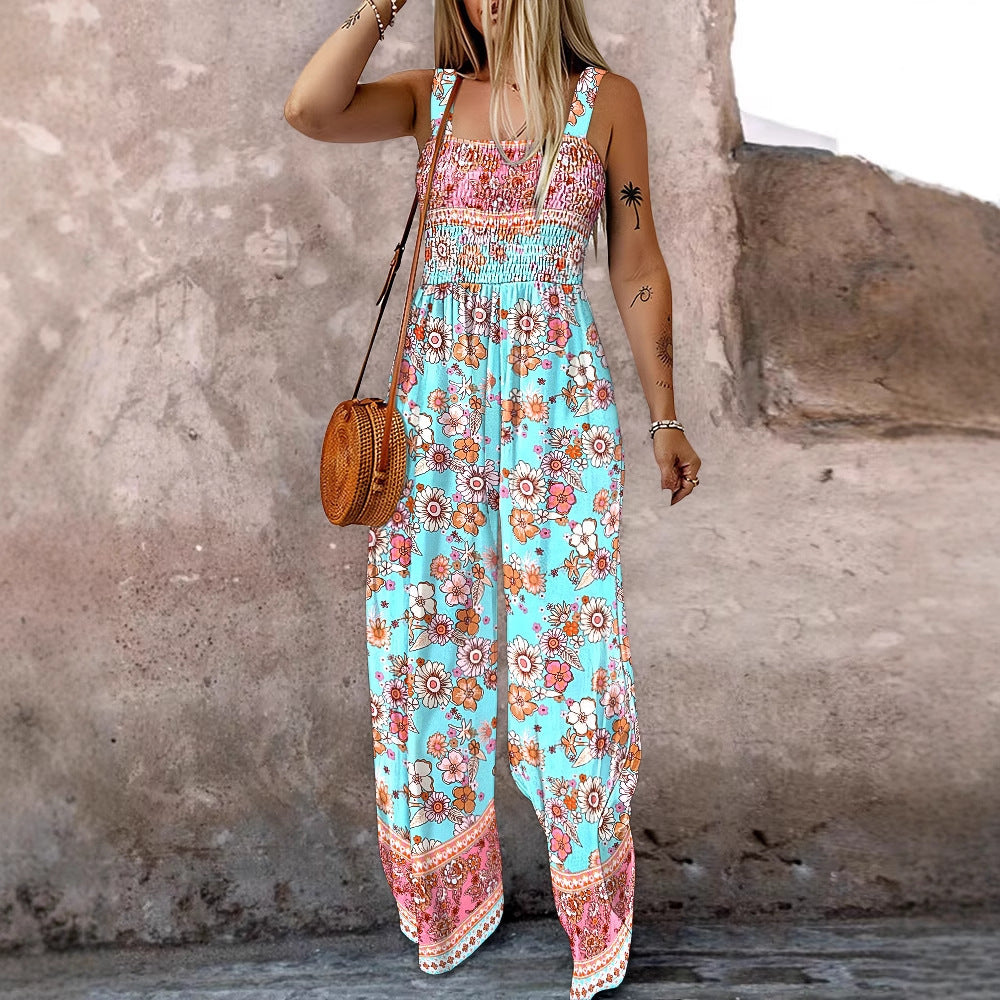 Large Floral Pattern Jumpsuit