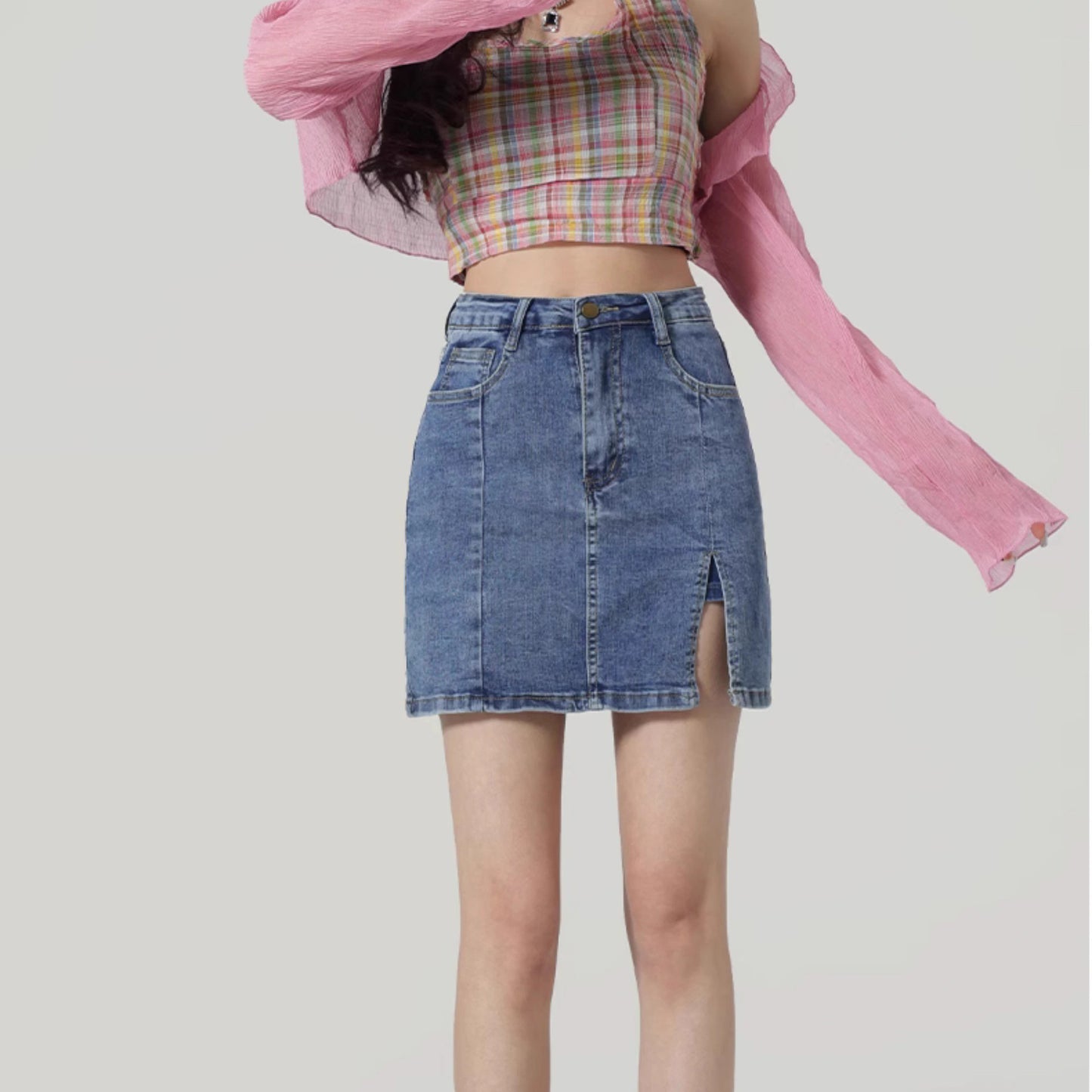 High Waist Denim Skirt