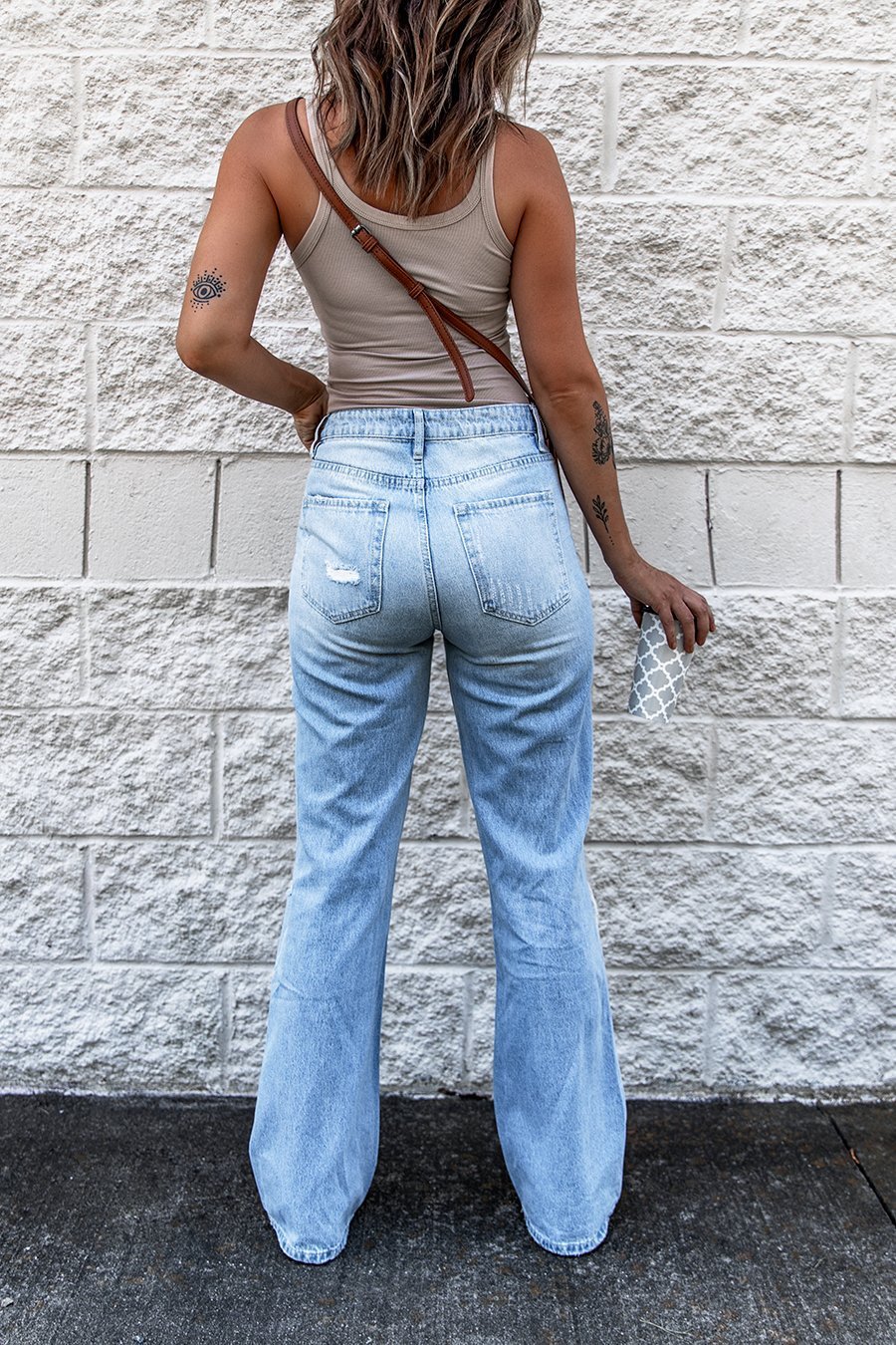 Casual High Waist Distressed Jeans