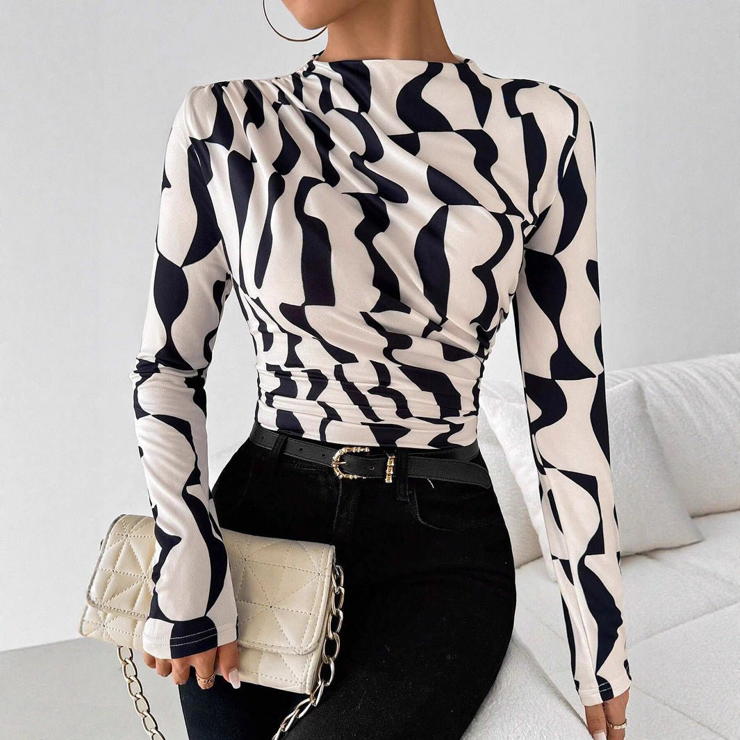 Casual Zebra Style Long-sleeve Top