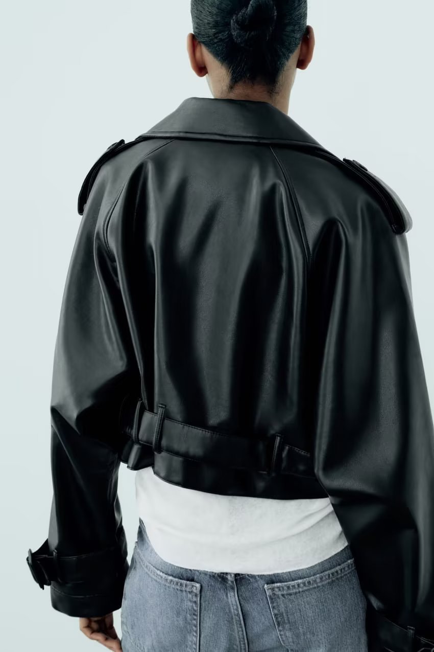 Essential Loose Fit Faux Leather Jacket