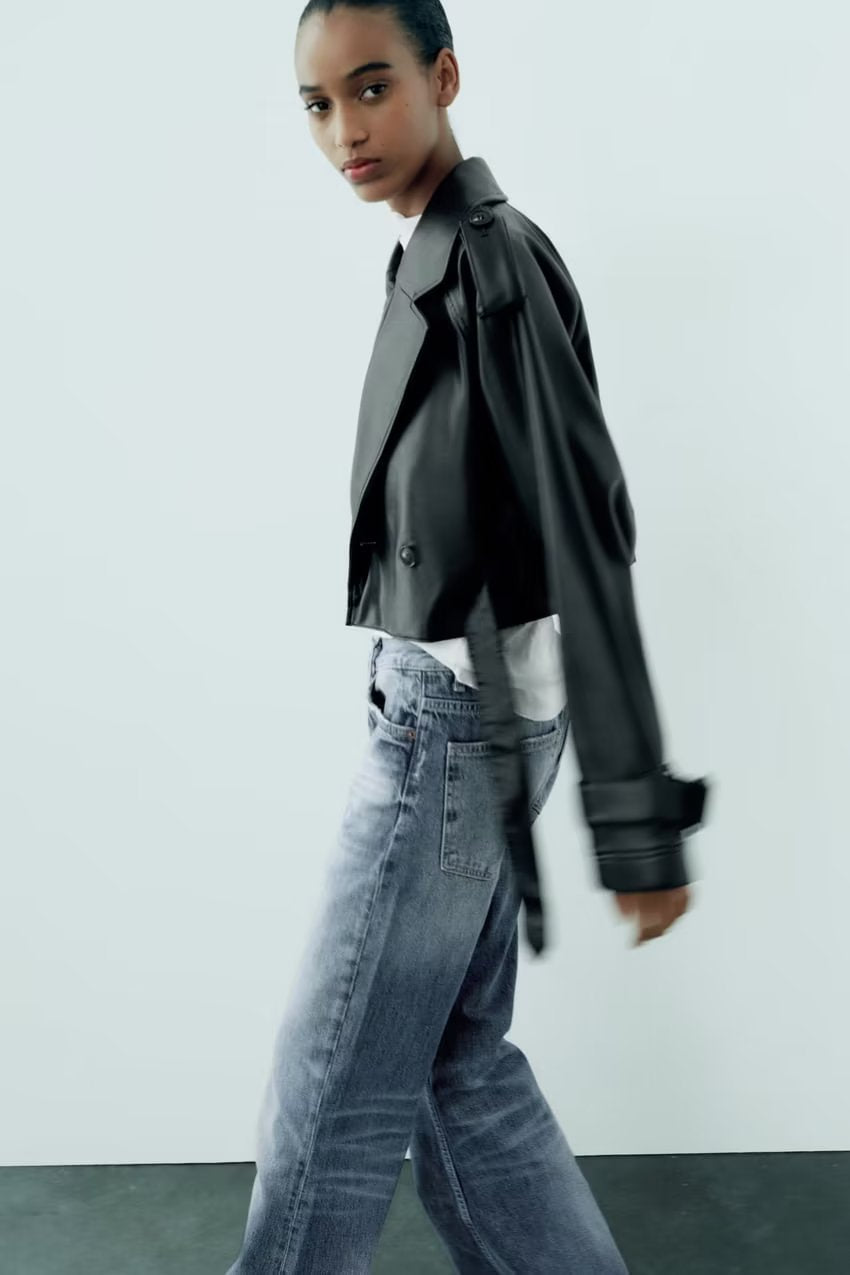 Essential Loose Fit Faux Leather Jacket