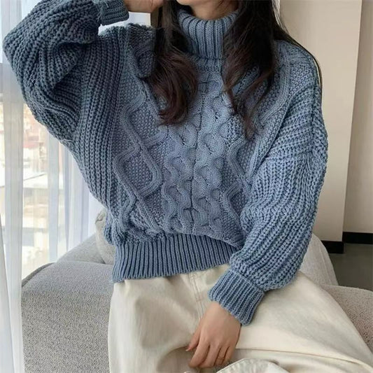 Enlarged Cable Knit Patterned Sweater