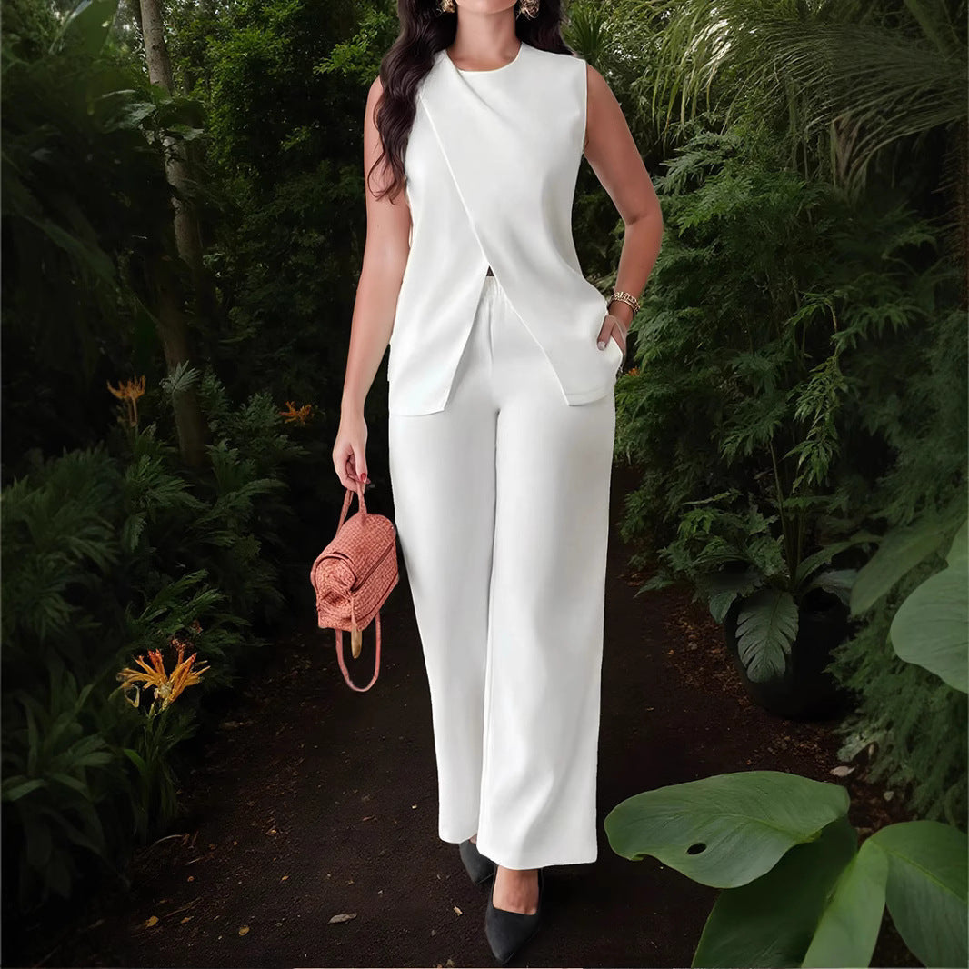 Two Piece Belted Waist Suit