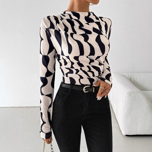 Casual Zebra Style Long-sleeve Top