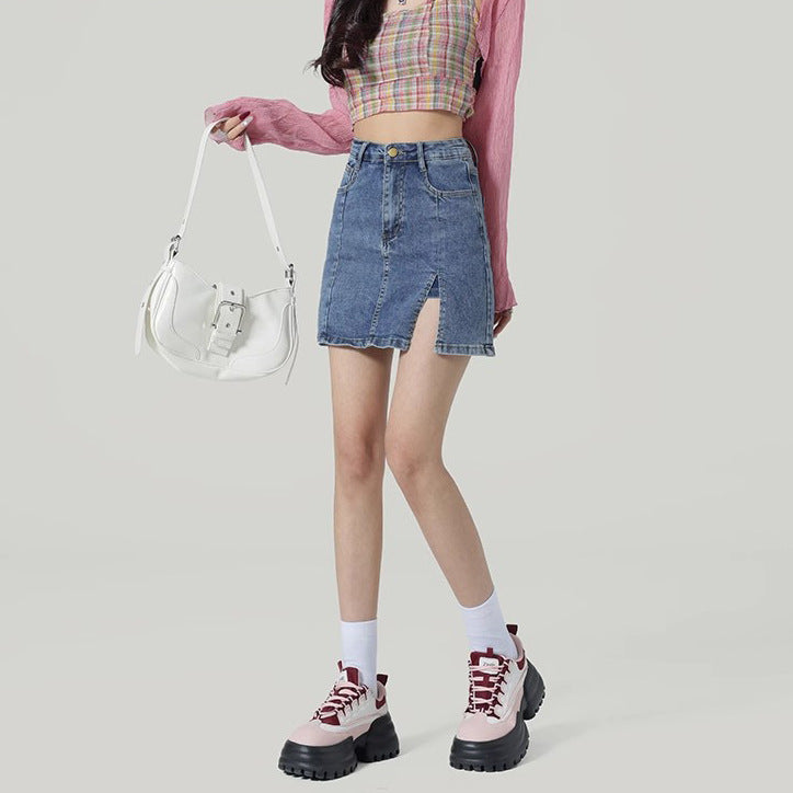 High Waist Denim Skirt