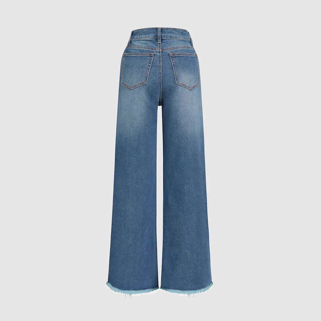 Loose-fit Distressed Flare Jeans