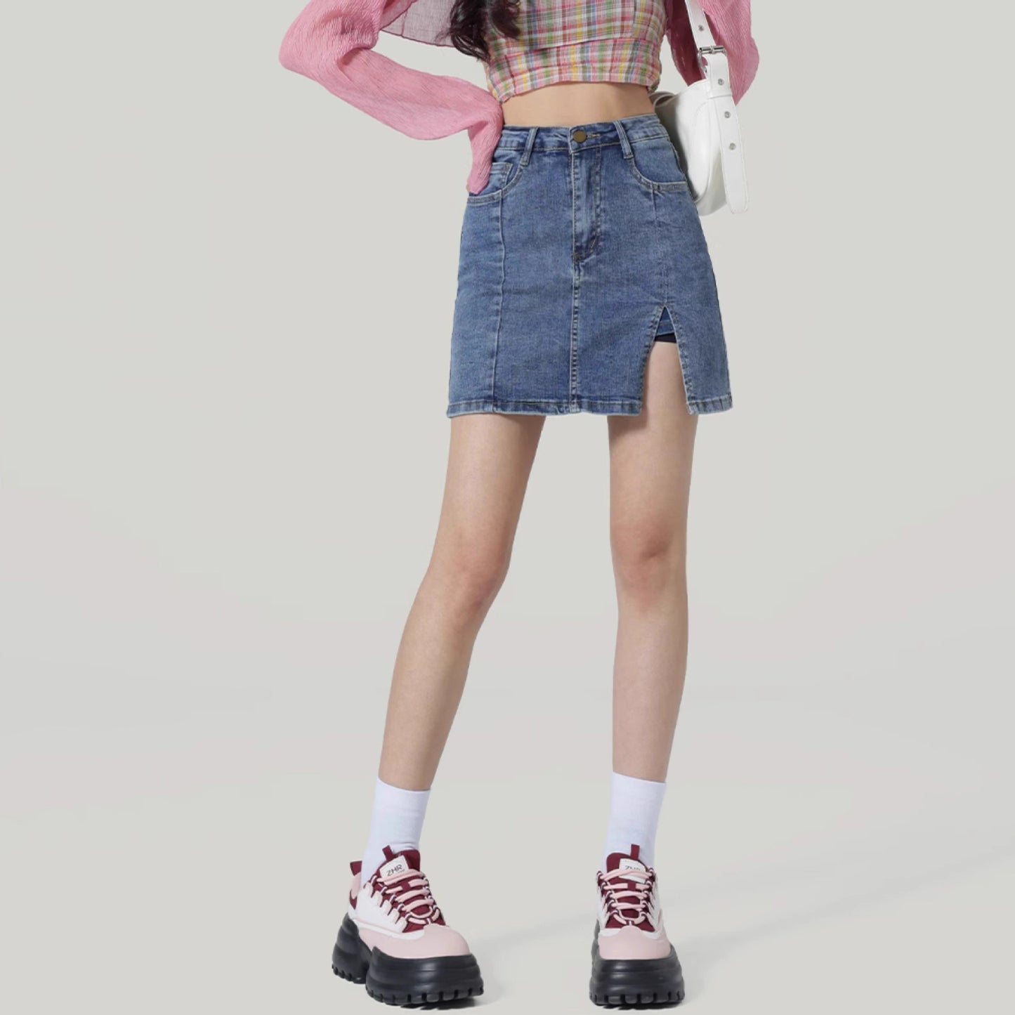 High Waist Denim Skirt