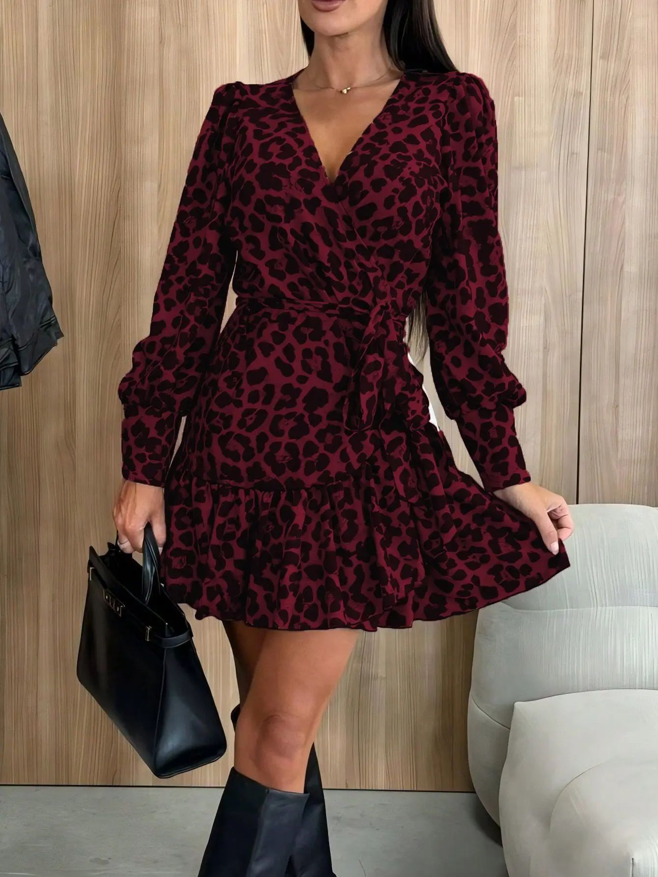 Leopard Print Graphic Dress