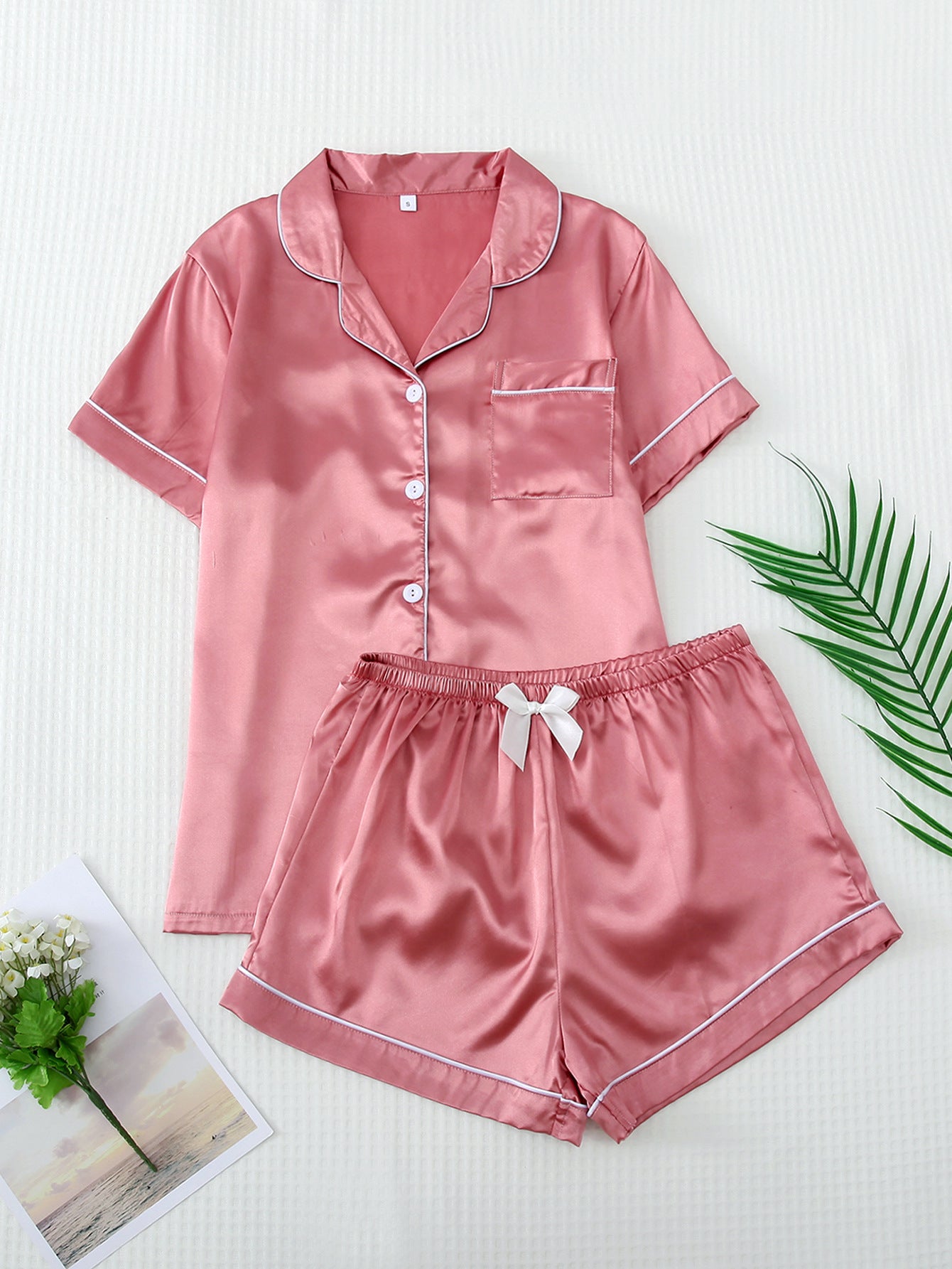 Short Sleeve Satin Pyjama Set