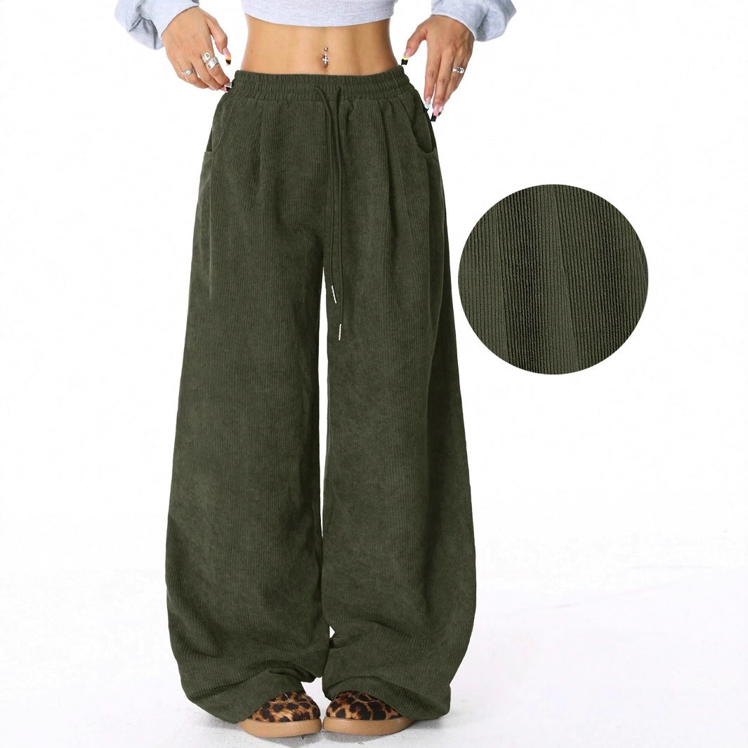 Casual Loose-fit Corduroy Pants