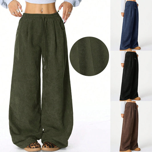 Casual Loose-fit Corduroy Pants
