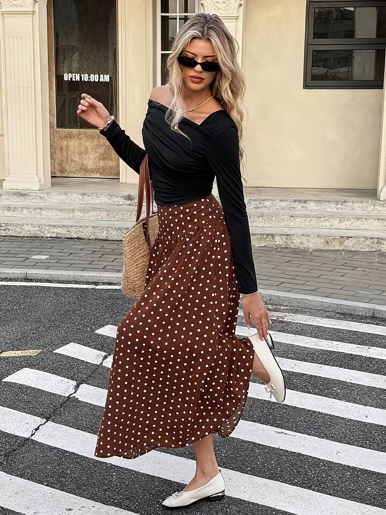 Monroe Polka Dot Maxi Skirt