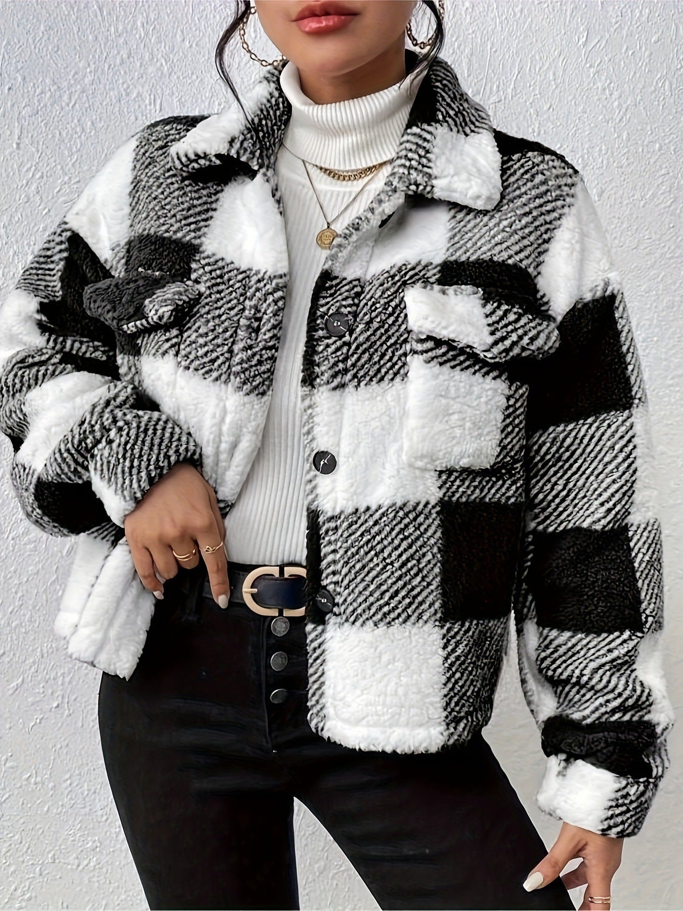 Gingham Plush Jacket