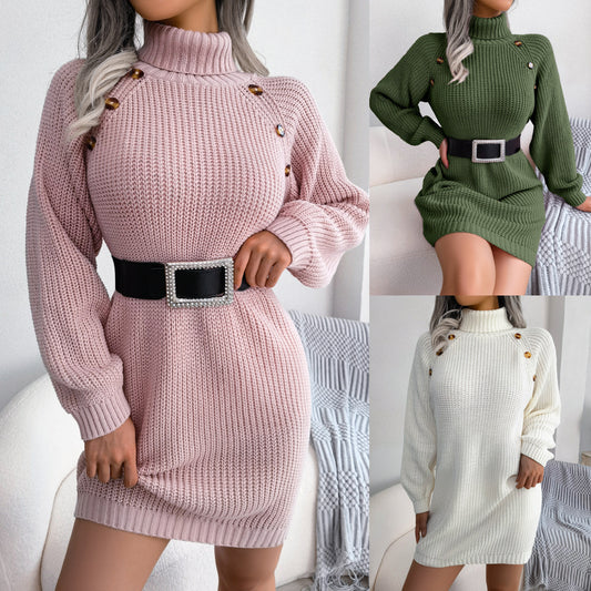 Casual Turtleneck Knitted Dress