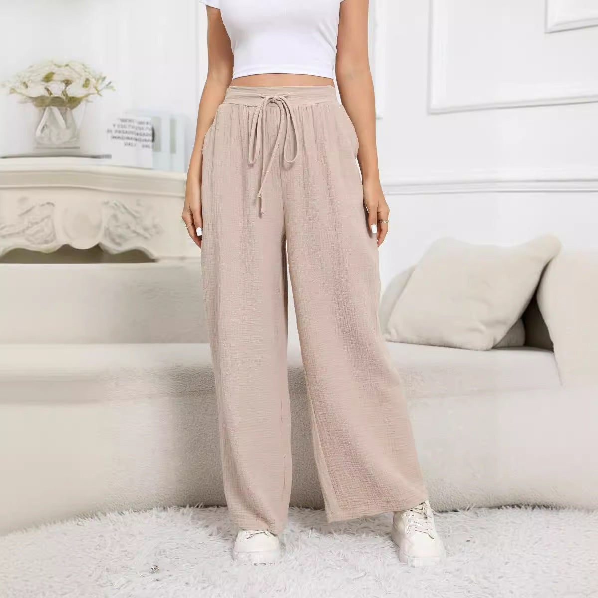 Casual Loose-fit Linen Pants