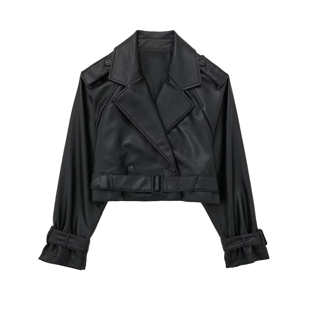 Essential Loose Fit Faux Leather Jacket