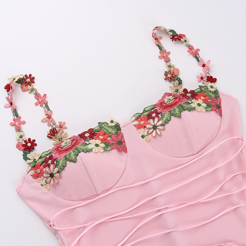 Embroidered Floral Maxi Dress