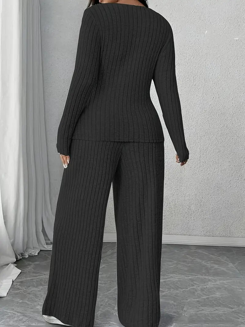 Wide-Leg Knitted Jumpsuit