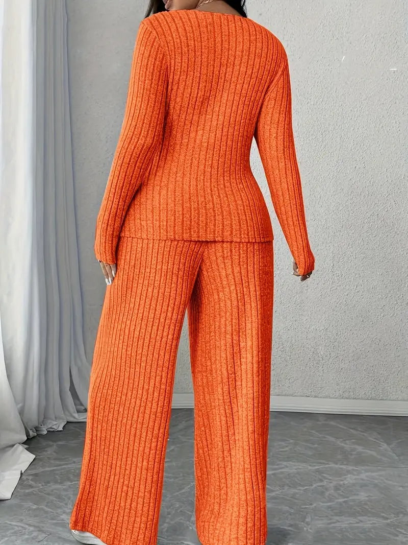 Wide-Leg Knitted Jumpsuit